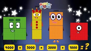 ADDITION OF NUMBERBLOCKS FOUR BIG EVEN NUMBERS | ADD RANDOM BIG NUMBERS | LEARN TO COUNT COLORART_ID