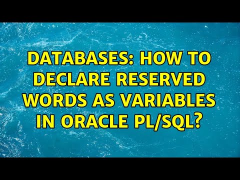 Databases: How to