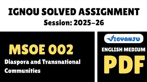 IGNOU MSOE 002 Solved Assignment 2025-26 Pdf Download | IGNOU MSO Solved Assignment 2025-26