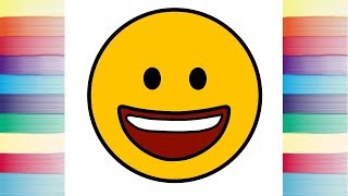 How to Draw Happy Face Coloring Pages Art Learning for Kids