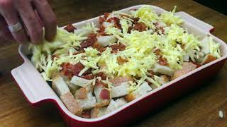 Overnight Bacon Egg and Cheese Breakfast Casserole Video