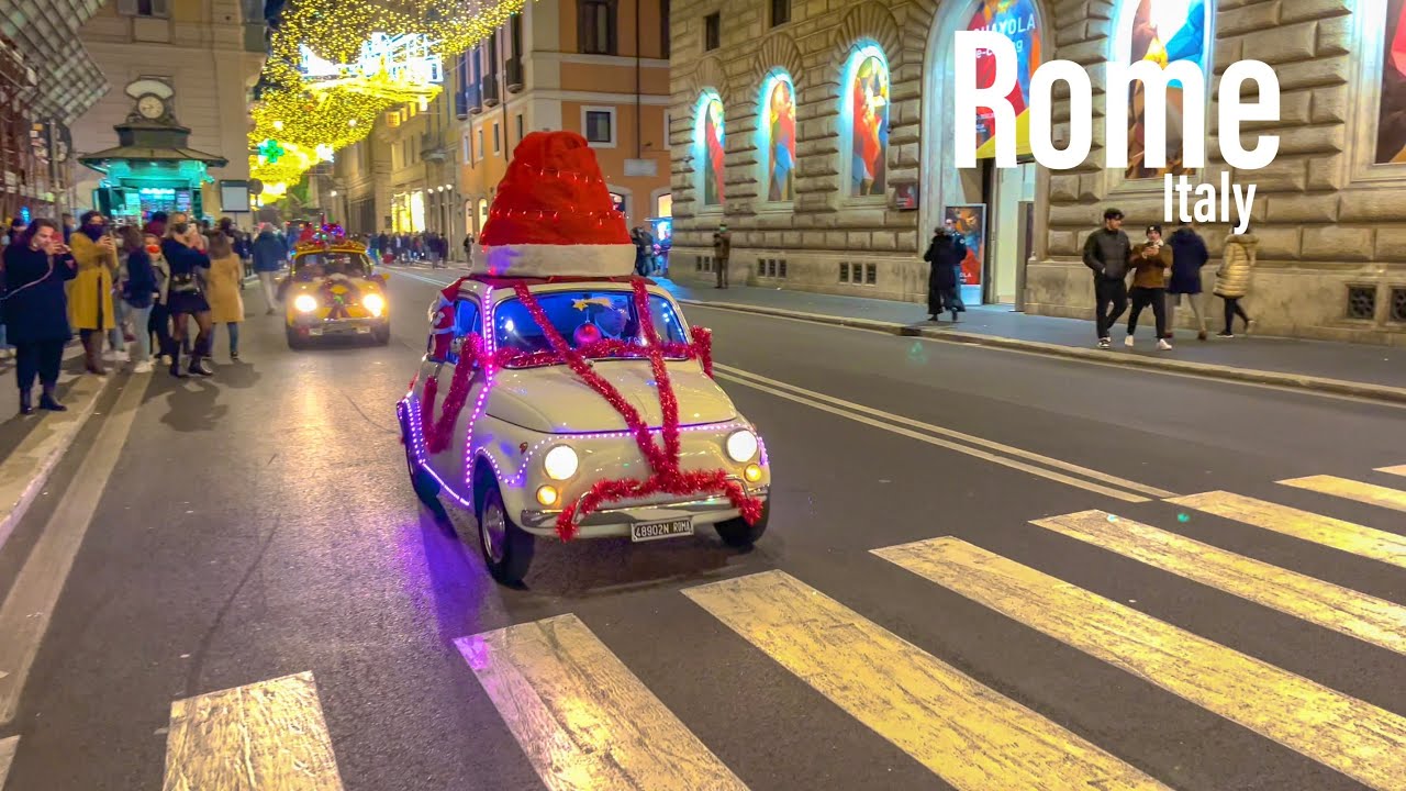 Rome, Italien | Stadspromenad 4K | 8 jan. 2022