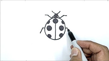 How To Draw A Ladybug Easy With Number 0 | Drawing Using Number