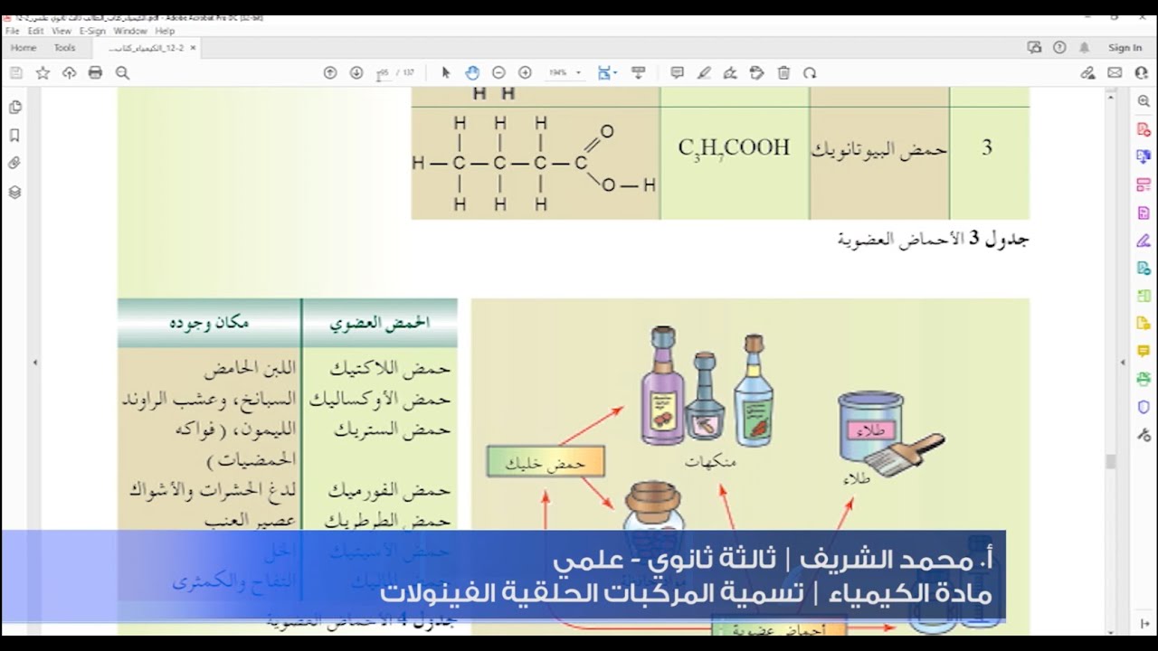 كيمياء | الباب السادس | درس1: تسمية المركبات الحلقية الفينولات | أ. محمد الشريف | ثالثة ثانوي -علمي