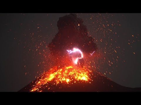 Krakatau Volcano Volcanic Lightning two months before 2018 tsunami  YouTube