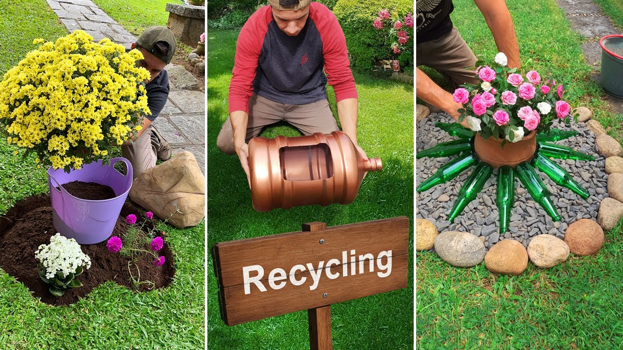 САД ИЗ ПЕРЕРАБОТАННЫХ МАТЕРИАЛОВ: Украсьте свой двор красивыми идеями!🌱🌷🌼