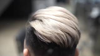 SHADOW ROOT BLONDE MEN’S POMPADOUR HAIR STYLE