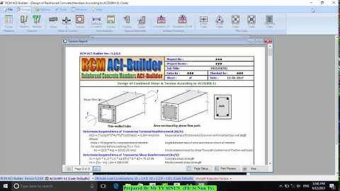 4 How to design Combine shear and Torsion With RCM ACI Builder