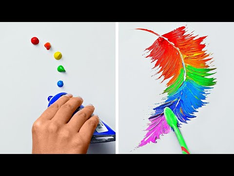 Techniques d'ART Faciles Pour Tout Le Monde || Astuces De Peinture Satisfaisantes