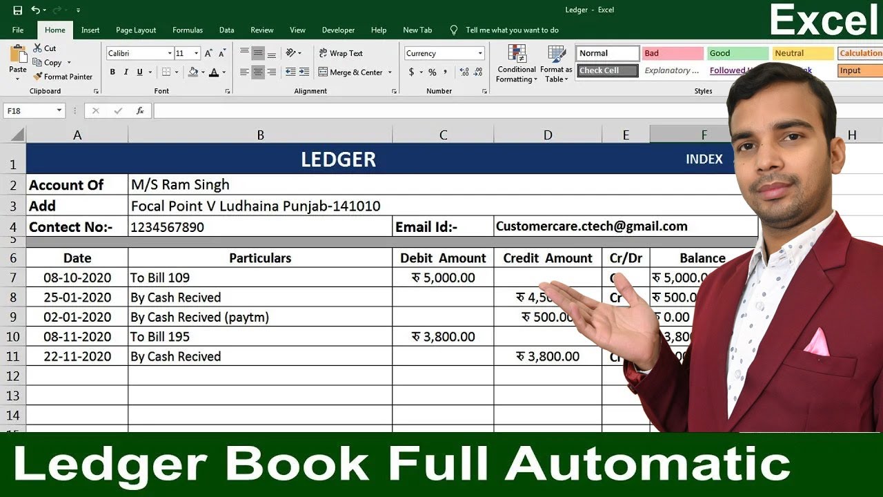 ledger excel template