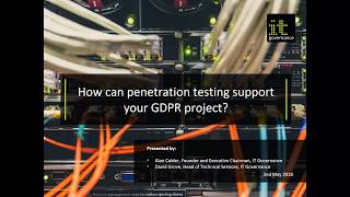 Webinar: Compliance solutions: how can penetration testing support your GDPR project?