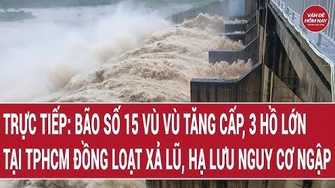 Trực tiếp: Bão số 15 vù vù tăng cấp, 3 hồ lớn tại TPHCM đồng loạt xả lũ, hạ lưu nguy cơ ngập