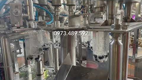 Máy đóng chai trà sữa, chiết rót đóng nắp thạch, sữa tự động