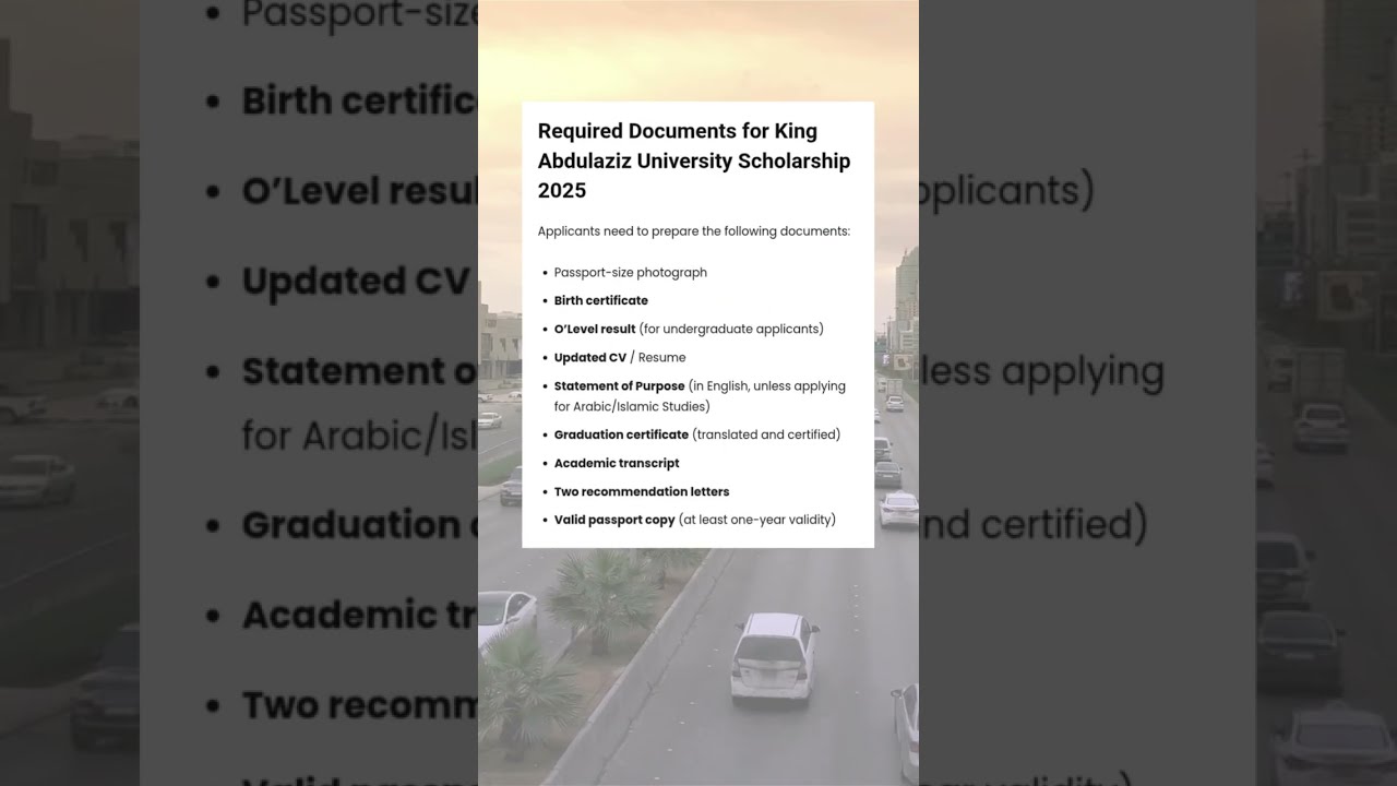  King Abdulaziz University Scholarship 2025 Fully Funded