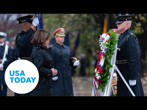 Kamala Harris marks Veterans Day at Arlington National Cemetery | USA TODAY