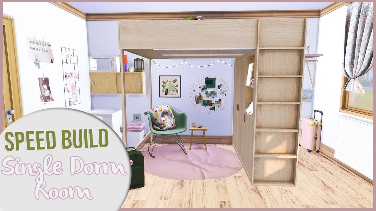 The Sims 4 Speed Build Single Dorm Room Discover University Thoughts Cc Links Youtube