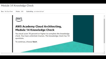 AWS Cloud Architecting - module 14 - Knowledge Check Answers