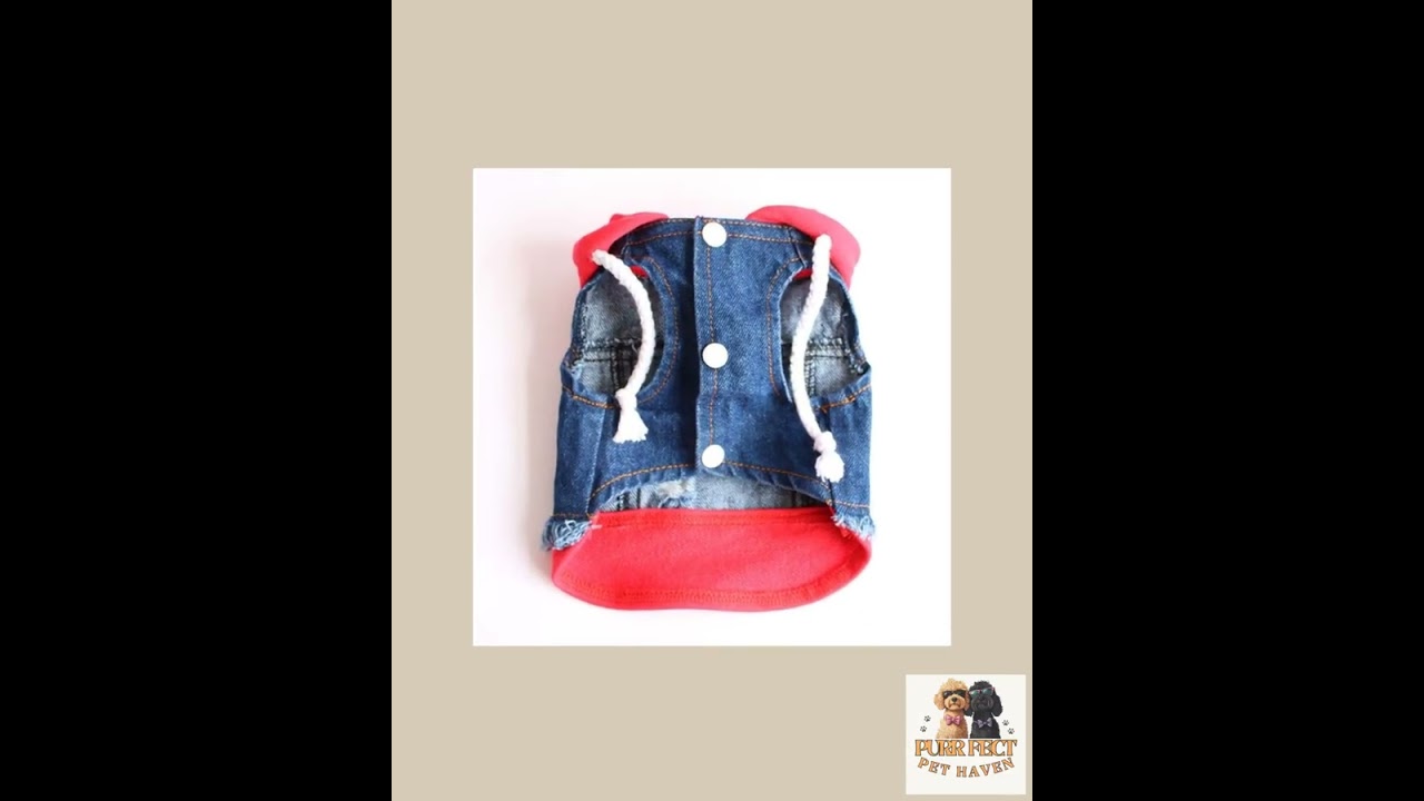 Pet Supplies Denim Dog Knitted Hooded Vest