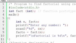 124. Recursion in C Programming (Hindi)
