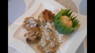 Грибы с мясной начинкой.Украшение блюд - цветы из перца. Грибы с мясной начинкой.Украшение блюд - цветы из перца.