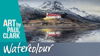 How to Paint a Mountain Scene with a Church in Watercolour