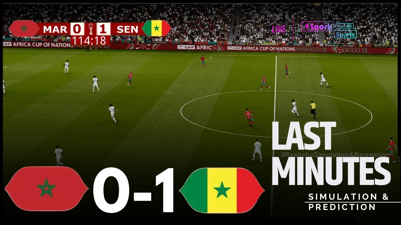 المغرب 0-1 السنغال - الدقائق الأخيرة | كأس الأمم الأفريقية 2025 | محاكاة لعبة فيديو