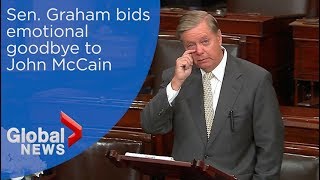 Sen. Lindsey Graham bids tearful goodbye to John McCain on senate floor