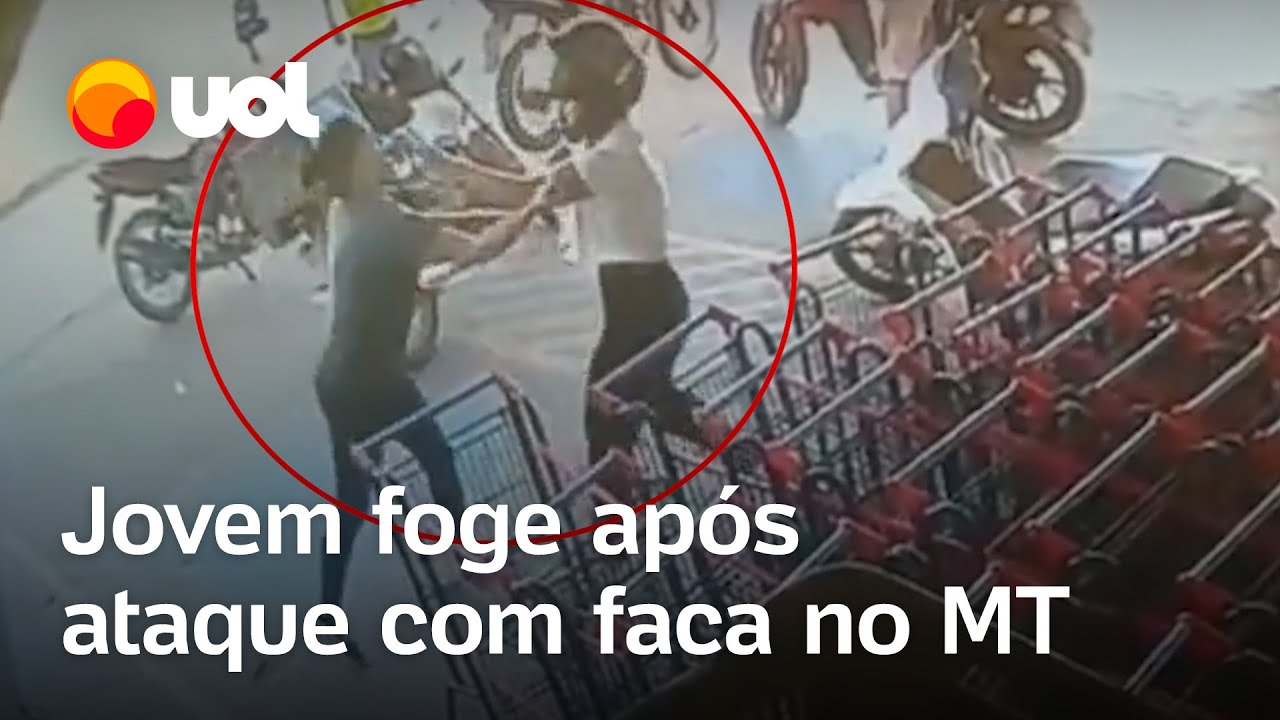 Mulher faz ataque com faca, foge e é procurada pela polícia no MT; vídeo mostra a ação
