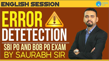 SBI PO/CLERK/BOB/RBI | Error Detection | English | Saurabh Sir