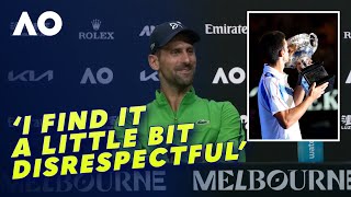 Novak Djokovic shuts down DISRESPECTFUL title chase question | AO 2026 | Wide World of Sports