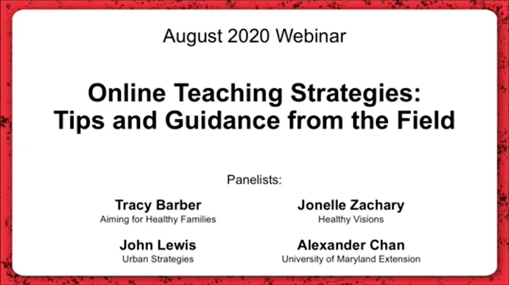 Online Teaching Strategies  Tips and Guidance from...