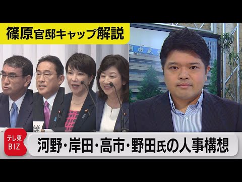 幹事長、官房長官は誰?河野・岸田・高市・野田氏の人事構想【テレ東 官邸キャップ篠原裕明の政治解説】(2021年9月22日)