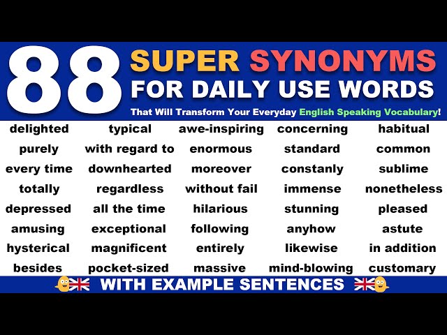 Synonyms - common verbs in English 