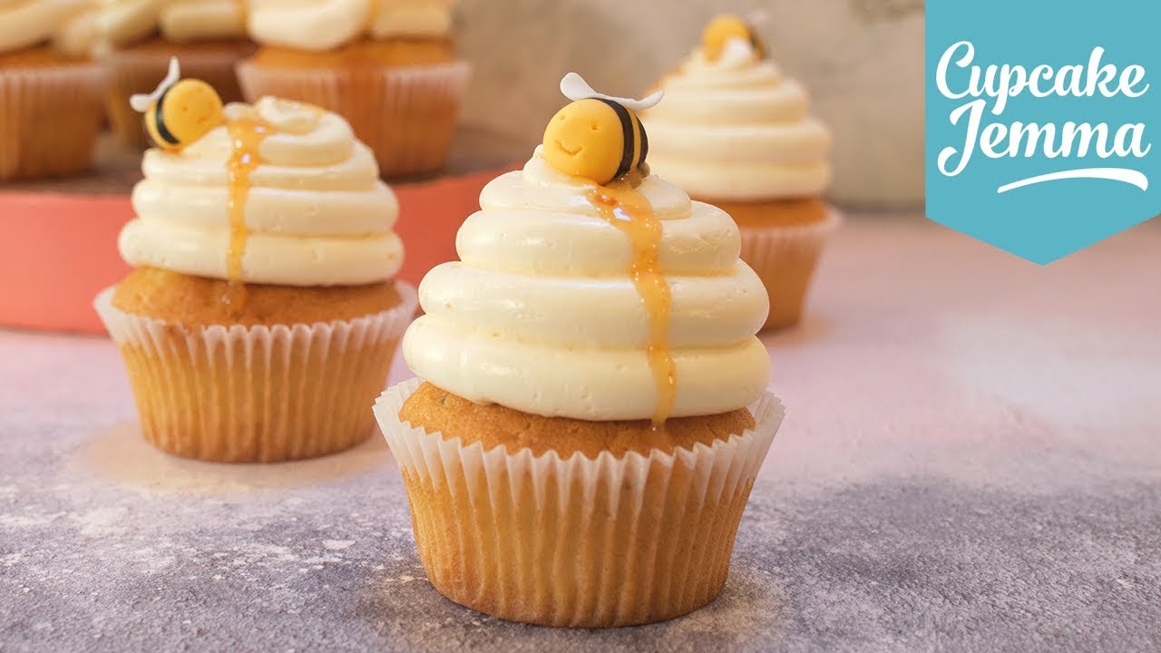 Beehive Cupcakes! Honey, Yoghurt & Rosemary Full Recipe | Cupcake Jemma | CupcakeJemma