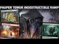 YOU CAN'T TOUCH THIS! Pauper Temur Indestructible Cascade Ramp! Animate lands and the initiative MTG