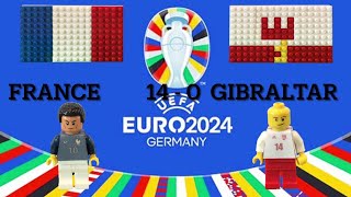 Soccer movie Lego Stop Motion: France - Gibraltar goals match 18-11-2023 (European Qualifiers)