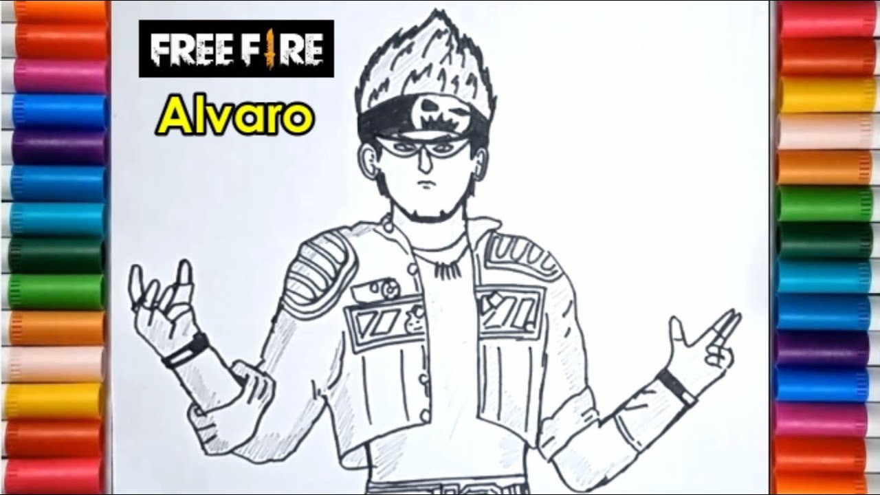 CARA GAMBAR ALVARO FREE FIRE HOW TO DRAW ALVARO GARENA FREE FIRE YouTube