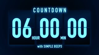 6 Hours Flip Clock Timer \/ Simple Beeps 🔵