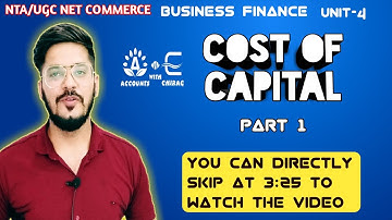 PART 1 | COST OF CAPITAL | Business Finance | UGC/NTA net commerce |