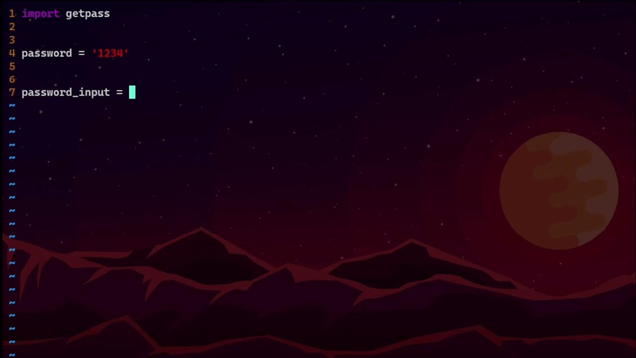 Enter hidden input with getpass in python. - YouTube