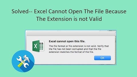 How to Solve Excel Cannot Open The File Because The Extension is not Valid