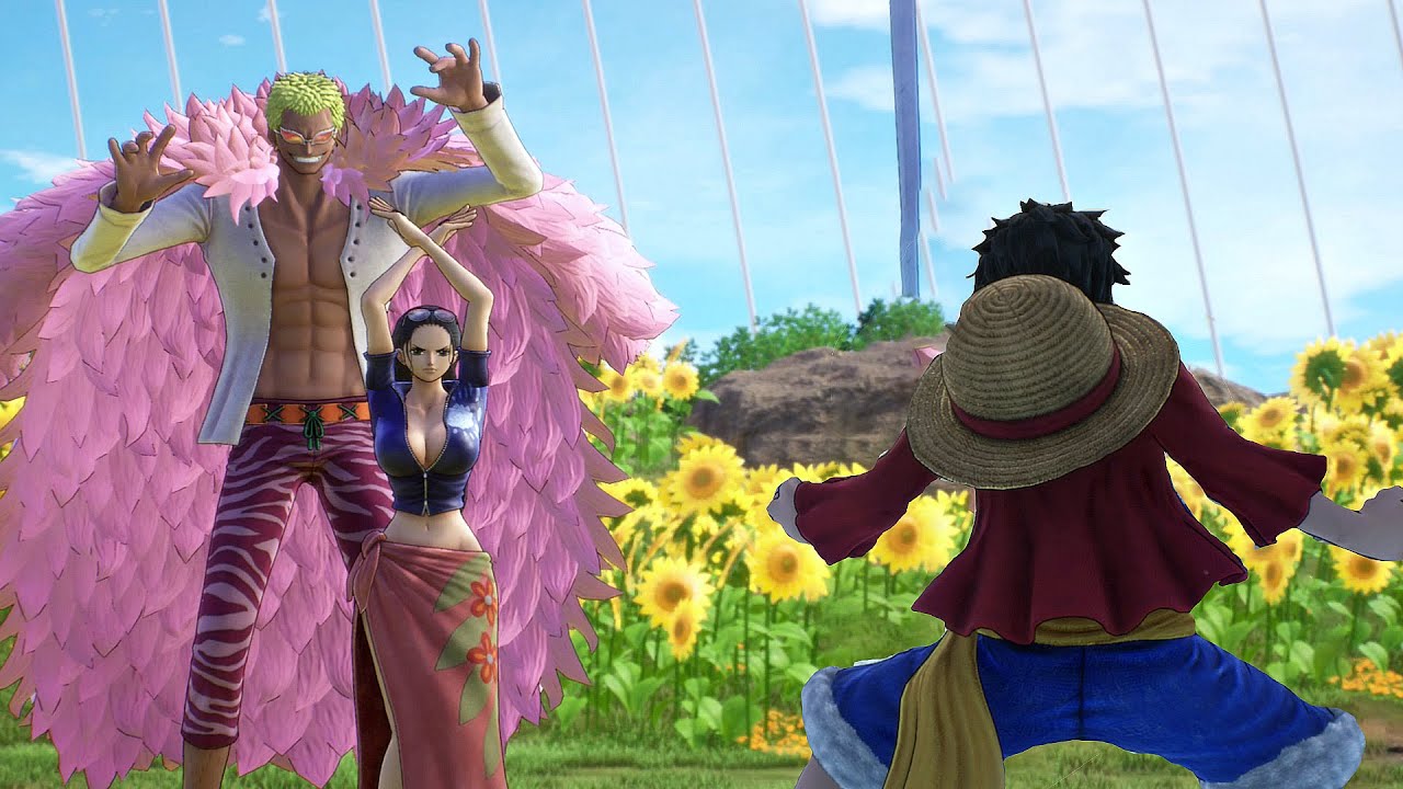 Doflamingo Vs Luffy Fight Scene & Gear 4 Transformation One Piece