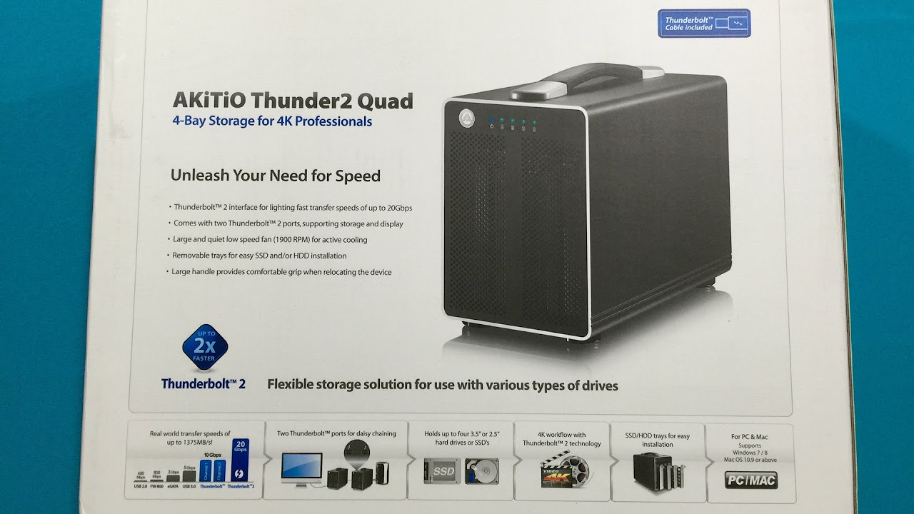 The AKiTiO Thunder2 Quad 4-Bay Thunderbolt2 - Unboxing and