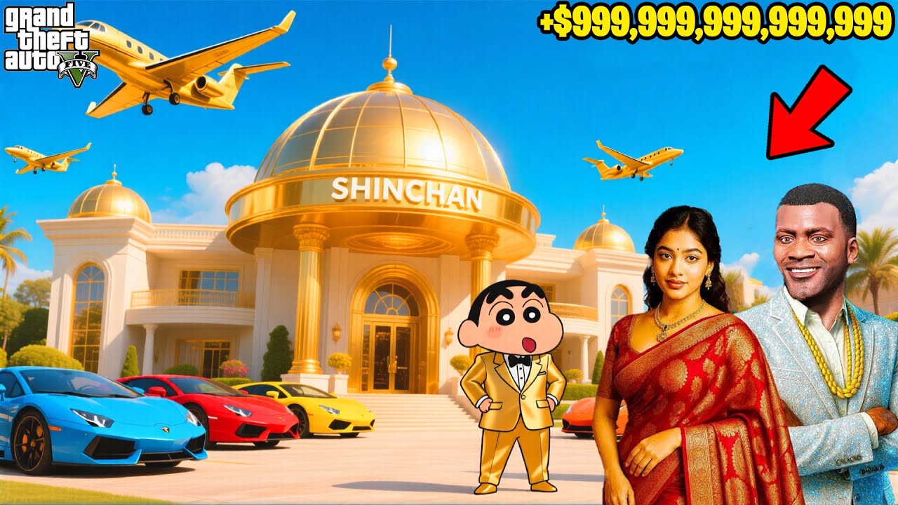 Franklin Shinchan Find Secret Golden Cars Full Of Money Poor To Rich in GTA 5 | Pavan Bhai Gaming
