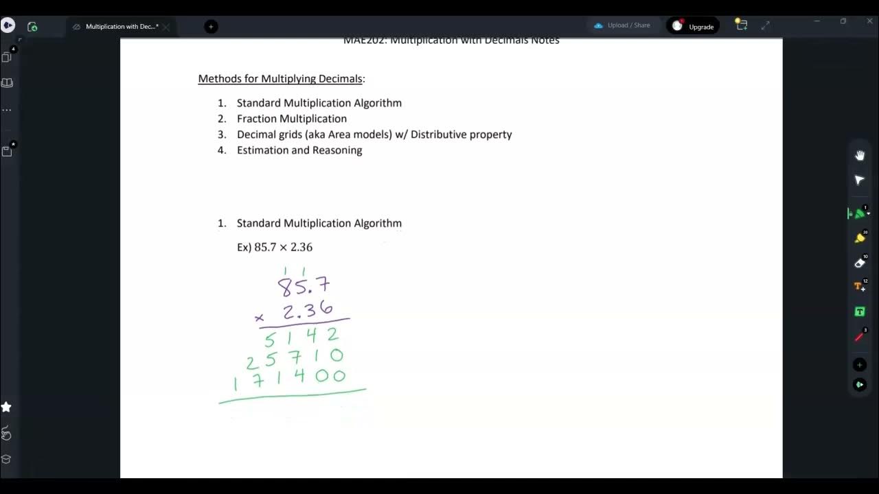 Multiplying Decimals with the Standard Algorithm - YouTube
