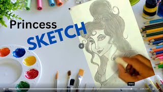 Princess Sketch Full Video👸#angel #sketch #viral #trending @FarjanaDrawingAcademy @SandraCiresArt