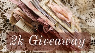 Junk Journal flip througha little pink 2k GIVEAWAY