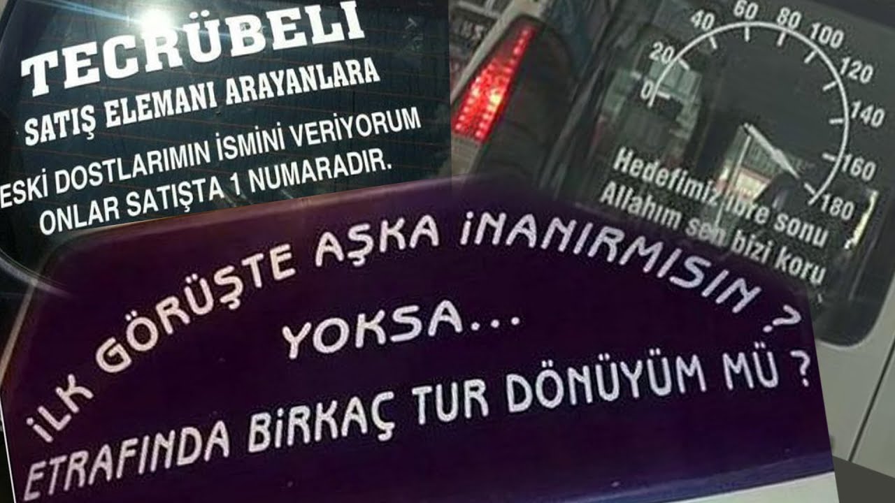 KOMİK ARABA ARKASI SÖZLERİ VE YAZILARI!! - YouTube