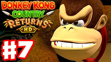 Donkey Kong Country Returns HD - Full Game Walkthrough Part 7 - Factory!