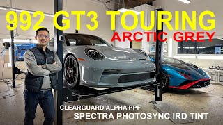 New Porsche 992 GT3 Touring (ARCTIC GREY): Custom PPF & Spectra Photosynd IRD Tint